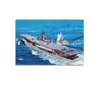 LADV WWII Vintage Battleship Poster USS Intrepid Decorative Painting Canvas Wall Artworks Picture 12x18inch(30x45cm)
