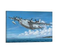 LADV WWII Vintage Military Aircraft Poster Short Sunderland Mk.V Seaplane Decorative Painting Canvas Wall Artworks Picture 12x18inch(30x45cm)