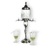 Lady Absinthe Fountain with Four Metal taps - Exact Reproduction of The Most Famous Absinthe Fountain Style