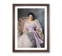 Lady Agnew Of Lochnaw By John Singer Sargent Classic Painting Framed Print | A3 Walnut Framed Wall Art | Ready to Hang | Classic Historical Picture | Living Room Bedroom Lounge Office