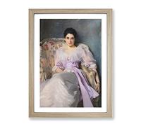 Lady Agnew Of Lochnaw By John Singer Sargent Classic Painting Framed Print | A4 Oak Framed Wall Art | Ready to Hang | Classic Historical Picture | Living Room Bedroom Lounge Office