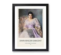Lady Agnew Of Lochnaw By John Singer Sargent Exhibition Museum Painting Framed Print | A2 Black Framed Wall Art | Ready to Hang | Modern Historical Picture | Living Room Bedroom Lounge Office