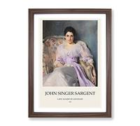 Lady Agnew Of Lochnaw By John Singer Sargent Exhibition Museum Painting Framed Print | A2 Walnut Framed Wall Art | Ready to Hang | Modern Historical Picture | Living Room Bedroom Lounge Office
