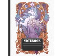 Lady Amalthea - The Last Unicorn Notebook: horse Wide Ruled Book |7.5 x 9.25 in, 120 Pages| Back to School Supplies for Boys and Girls, Students and Teachers