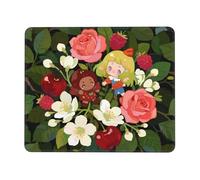 Lady and Rose Computer Mouse Pad Non-Slip Rubber Base Laptop Mouse Mat for Office Computer Mousepad 7 X 8.6 in