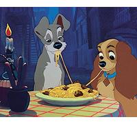 Lady and the Tramp Canvas Print, Cotton, Multi-Colour, 1.80 x 40.00 x 50.00 cm