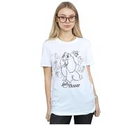 Lady And The Tramp Collage Sketch Cotton Boyfriend T-Shirt Disney White L