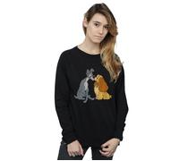 Lady And The Tramp Distressed Kiss Sweatshirt Disney Black L