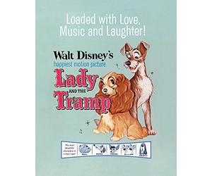 Lady and the Tramp Love Music and Language Canvas Print, Multi-Colour,40 x 50 cm