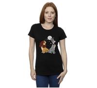 Lady And The Tramp Moon Cotton T-Shirt Disney Black XL