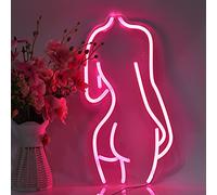Lady Back Neon Signs LED Night Lights USB Connected Decorative Sign Bedroom Man Cave Room Bar Pub Store Club Garage Home Party Wall Art Decoration (17X8.5inches,Pink)