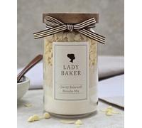 Lady Baker Cherry Bakewell Blondie Mix in Glass Jar | Premium Baking Gift | White Chocolate & Cherry Blondies