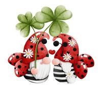 Lady Bird Gnome Vinyl Sticker Bug Summer Tropical Leaf Nursery Wall Decal a868 (Medium)