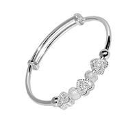 Lady Bracelet Three Shaped Bow Silver Plated Bracelet Girl's Push And Pull Adjustable Wind Korean Version Fashion