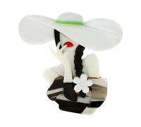 Lady Brooch Jewelry Lapel Pin for Valentines Day Wedding Banquet, Coffee Design Acrylic Accessory 2.28x2.32 inch