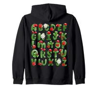 Lady Bug Alphabet ABCs Learning Letter Lady Bird ART ON BACK Zip Hoodie
