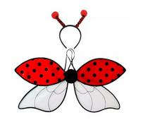 Lady Bug Wings and Headband 2 Piece Ladybug Costume Accessories for Women | Women Ladybug Costume Accessories Set Ladybug Wings & Antenna Headband Polka Dot Cosplay Props for Halloween Carnival Party