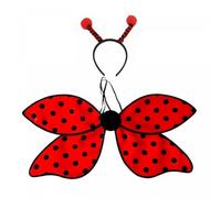 Lady Bug Wings and Headband 2 Piece Ladybug Costume Accessories for Women | Women Ladybug Costume Accessories Set Ladybug Wings & Antenna Headband Polka Dot Cosplay Props for Halloween Carnival Party