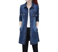 Lady Cardigan UK Short Sleeved Cardigan Women's Denim Jacket Slim Embroidery Long Sleeve Coat Female Jeans Jackets Coats Women's Light Light Jacket Womens Waterfall Cardigans Dark Blue
