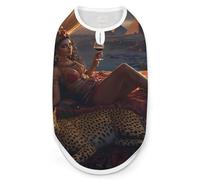 Lady Cheetah Egyptian Pyramids Dog Shirts Patterned Pet Clothes Tank Top Sleeveless T-Shirt for Cats Puppy XL