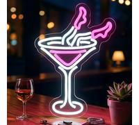 Lady Cocktail Neon Light Sign - Dimmable Bar Neon Signs for Home Bar, Large LED Light Sign with Adjustable Brightness, Modern Hanging Wall Decor for Pub, Party, Kitchen Disco, Man Cave, Club