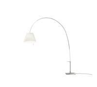 Lady Costanza Floor Lamp Alu Pipe, White Shade w. Dimmer