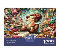 Lady Crafting Stuff 1000pc Premium Jigsaw Puzzle Creative Hobby Joy Puzzle for Adults Sturdy Cardboard Couple Puzzle Partners Ultra Difficult Home Activity 70x50cm/1000pcs