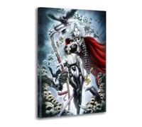 Lady Death Sexy Comic Vs Santa Muerte Poster Decorative Painting Canvas Wall Posters And Art Picture Print Modern Family Bedroom Decor Posters 08x12inch(20x30cm)