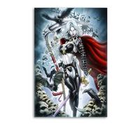Lady Death Sexy Comic Vs Santa Muerte Poster Decorative Painting Canvas Wall Posters And Art Picture Print Modern Family Bedroom Decor Posters 24x36inch(60x90cm)