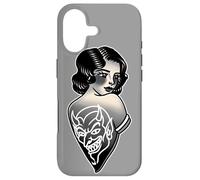 Lady Devil Blackwork Traditional Tattoo Flash Case for iPhone 17