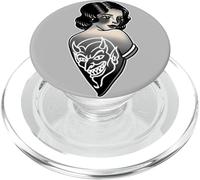 Lady Devil Blackwork Traditional Tattoo Flash PopSockets PopGrip for MagSafe