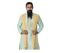 Lady Dwiza Indian Traditional Kurta Sherwani Dupatta Shawl Scarf For Men (Only Dupatta), Gold, One size