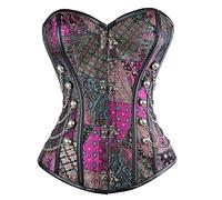Lady Elastic Bone Corset Gothic Rock Hippy Bustle Buckles Rivet Leather Clubwear Outfit