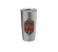 Lady Elements Graphic with Sword, Roses, and Periodic Table Stainless Steel Insulated Tumbler