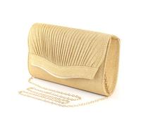 Lady Evening Clutch Bag Sparkling Women's Clutch Glitter Handbag Clutch Purse Retro Classic Shoulder Bag for Women Bride Wedding Banquet Prom Party, with Removable Chain for Formal Dress (gold)