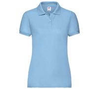 Lady Fit Piqué Polo Shirt Fruit Of The Loom Blue M