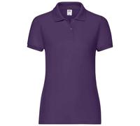 Lady Fit Piqué Polo Shirt Fruit Of The Loom Purple XXL