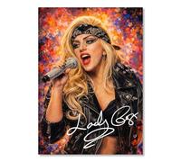 Lady Gaga Art Styled Signed Poster Print - Limited Edition Autograph Fan Gift, Collectible Memorabilia Wall Art Merchandise - Mayhem Album & 2026 World Tour Tribute (A4 Unframed)