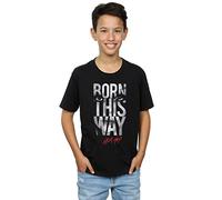 Lady Gaga Boys Born This Way Text T-Shirt 7-8 Years Black