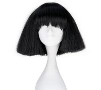 Lady Gaga Wig Black Blonde White Synthetic Hair Cosplay Wig Halloween Party Costume Wigs + Wig Cap Black