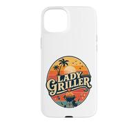 Lady Griller Retro Sunset BBQ Grill Woman Barbecue Queen Case for iPhone 15 Plus