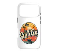 Lady Griller Retro Sunset BBQ Grill Woman Barbecue Queen Case for iPhone 17 Pro