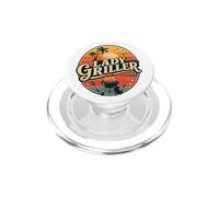 Lady Griller Retro Sunset BBQ Grill Woman Barbecue Queen PopSockets PopGrip for MagSafe