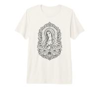 Lady Guadalupe Minimalist Line Art Virgin Mary Catholic Premium T-Shirt