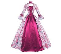 Lady Halloween Costume, Womens Medieval Rococo Dress 18th Century Gothic Victorian Dresses Ladies Elegant Masquerade Ball Gowns Halloween Queen Vampire Cosplay Costume Hot Pink 3XL