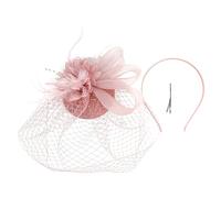 Lady Headwear With Rose Headband For Christmas New Year Bridal Party 1920s Tophat Elegant For Bride Wedding Flower Veil Mesh Headband