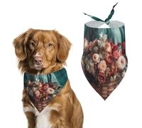 Lady Holding A Basket Dog Bandanas Adjustable Bib Handkerchief Party Pet Decorations Cute Dog Triangle Scarfs for Small Medium Puppy Cat Costume Accessory