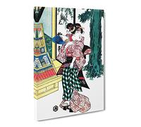 Lady Holding A Fan By Utagawa Kunisada Canvas Print | Gallery Wrapped 30mm Frame Wall Art | 24x16 inches | Ready to Hang | Asian People Picture | Living Room Bedroom Lounge Office
