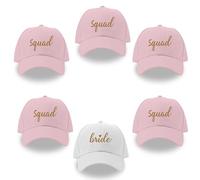 LADY&HOME Bachelorette Hats Set, Bridesmaid Hat Bride Squad Baseball Hats Truck Caps Bachelorette Party Decorations(Pink), Pink, M/L