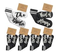 LADY&HOME Bridesmaid Socks - Hen Party Favors, Wedding Party Socks (6 Packs, Grey)
